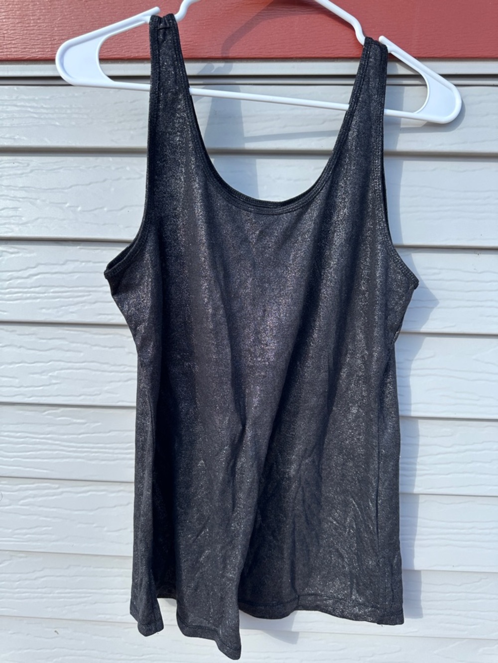 Maurices Black Shimmer Scoop Neck Tank Top